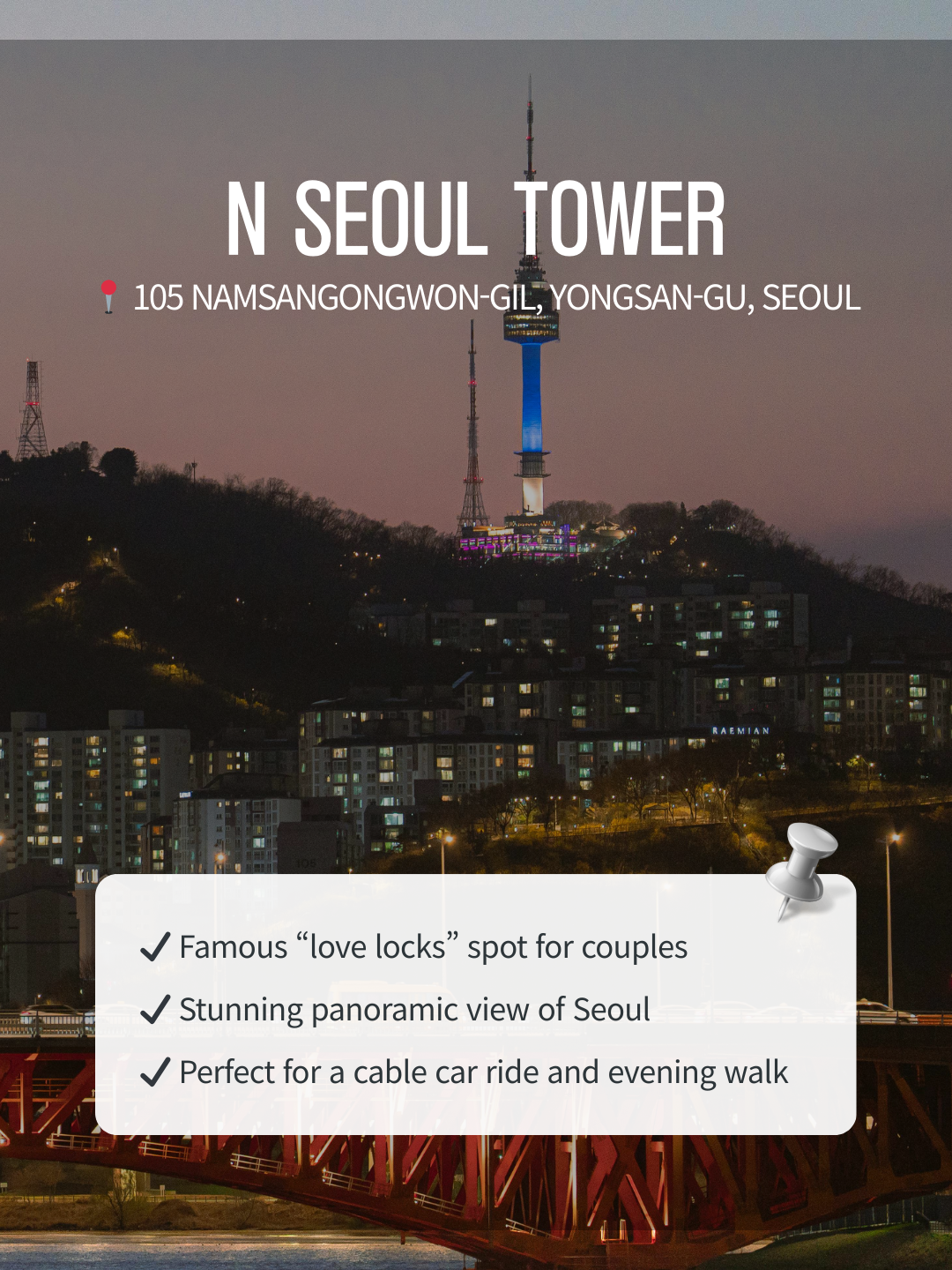 N Seoul Tower at night